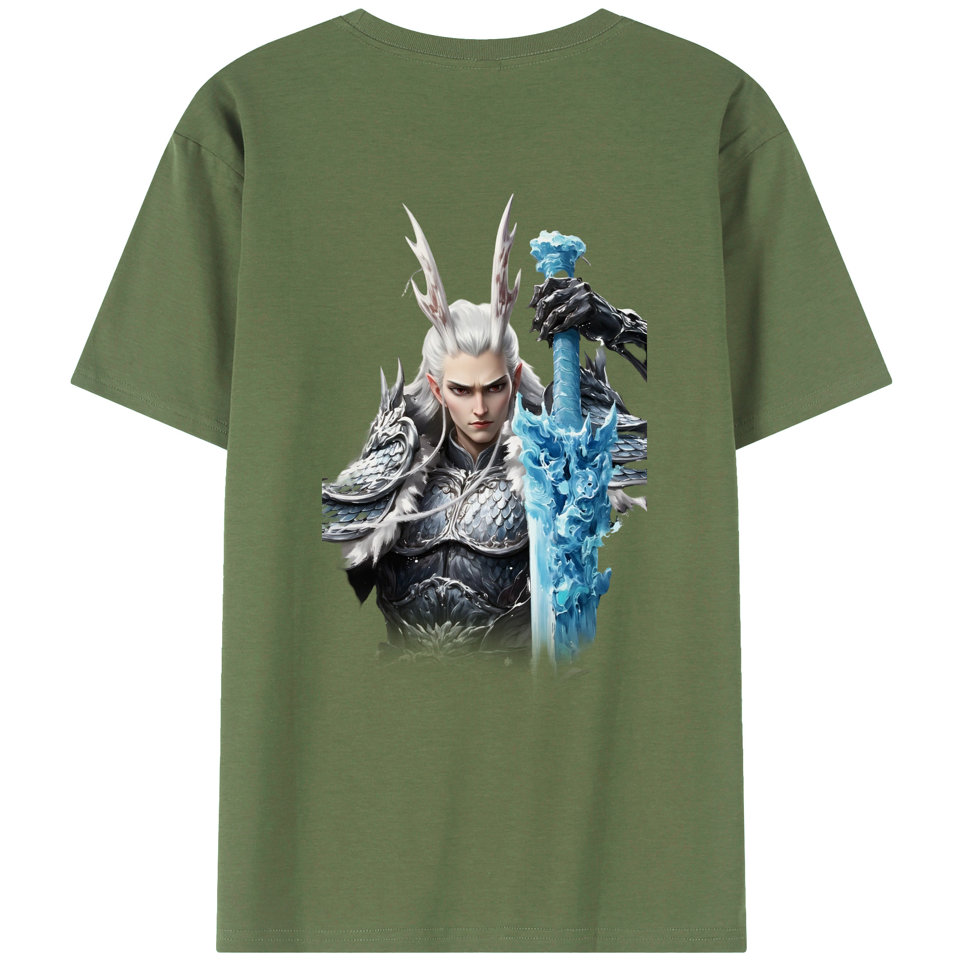 （画像用） Ne Zha 2 ナタ 魔童の大暴れ 綿100％ メンズ半袖Tシャツ（バックプリント） 通気性